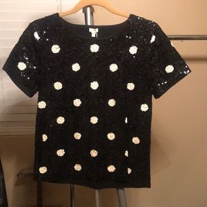 J Crew! Adorable sequin polka dot top!